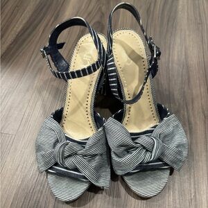 Circus by Sam Edelman Navy Striped Bow Heels